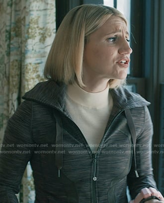 Sharon's grey space dye jacket on Elsbeth