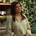 Sheila’s beige button-sleeve blouse on The Bold and the Beautiful