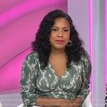 Sheinelle’s green printed v-neck dress on Today