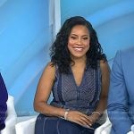 Sheinelle’s blue striped v-neck dress on Today