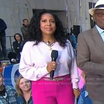 Sheinelle’s pink sweater and wide-leg pants on Today