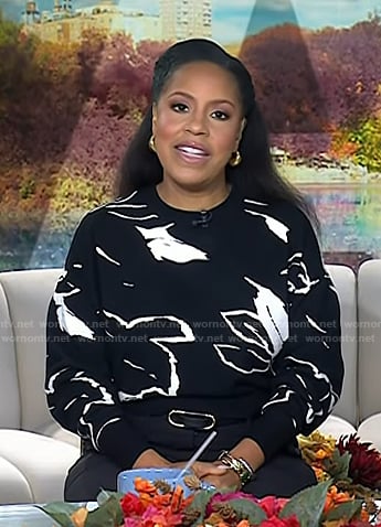 Sheinelle’s black floral sweater on Today