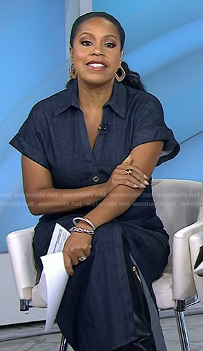 Sheinelle's denim button front dress on Today