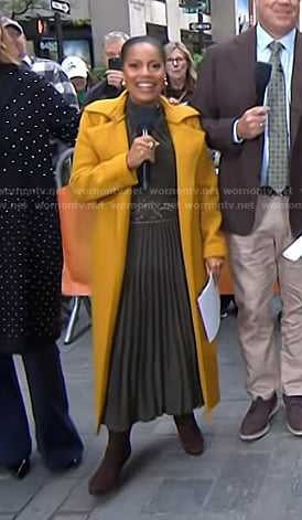 Sheinelle’s yellow belted trench coat on Today