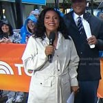 Sheinelle’s white rain coat on Today