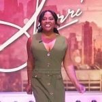 Sherri’s green button front dress on Sherri