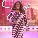 Sherri’s geometric printed dress on Sherri