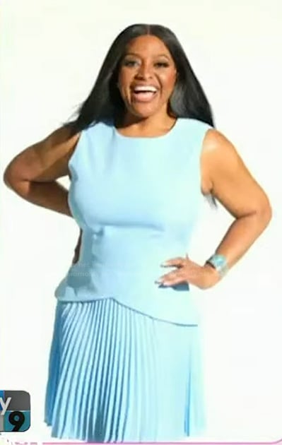 Sherri’s blue pleated mini dress on Sherri
