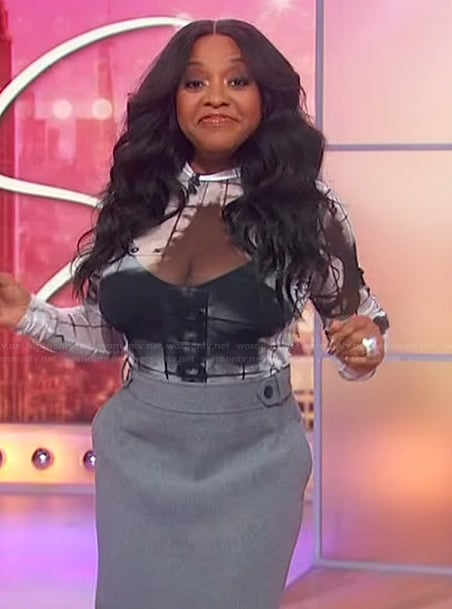 Sherri’s tie dye print mesh top on Sherri