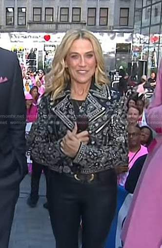 Sheryl Crow’s embellished leather moto jacket on Today