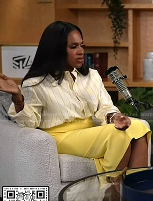 Sheryl Lee Ralph’s yellow stripe shrit and skirt on Today