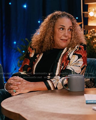 Sheryl's floral jacket on Elsbeth