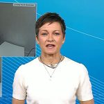 Stephanie’s white short sleeve sweater on Today