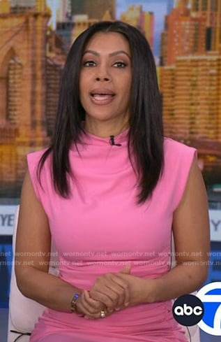 Shirleen's pink ruched dress on Good Morning America