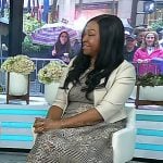 Shonda Rhimes’s plaid floral guipure dress on Today