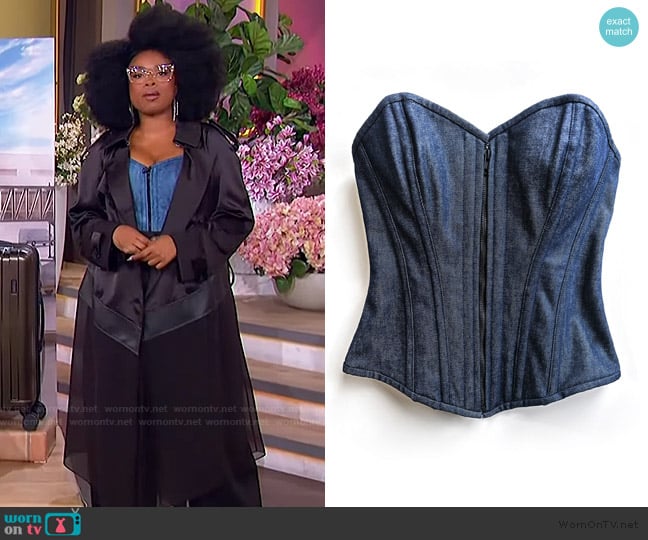 Shop Cool Creative Denim Corset worn by Jennifer Hudson on The Jennifer Hudson Show