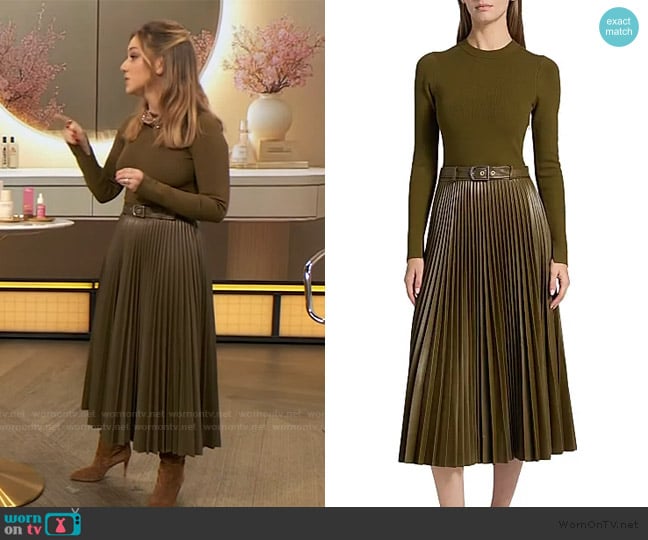 Simkhai Abilene Mixed-Media Midi-Dress worn by Dr. Shereene Idriss on The Drew Barrymore Show