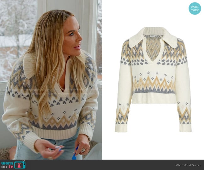 Simkhai Clarence Polo Sweater worn by Heather Gay on The Real Housewives of Salt Lake City