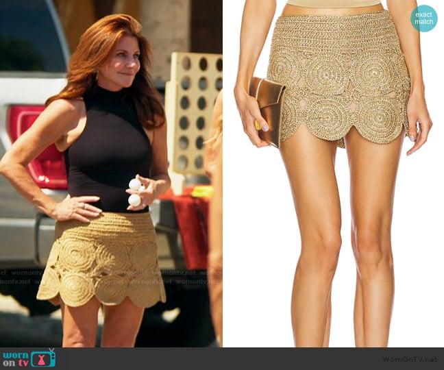 Simon Miller Beep Beep Mini Skirt worn by Cindy Angelcyk Cullers on The Golden Bachelor