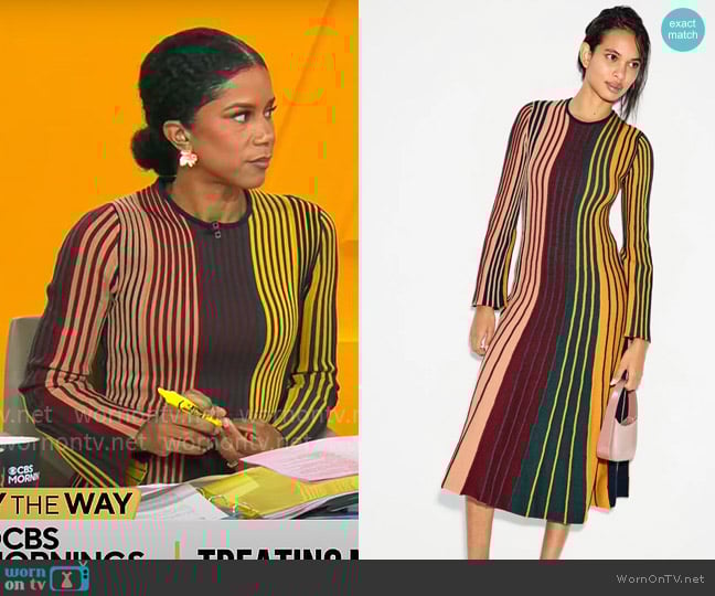 Simon Miller Celia Knit Dress worn by Adriana Diaz on CBS Mornings