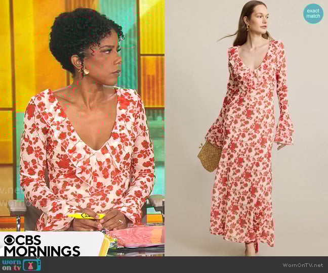 Sister New York Floral Shellona Dress worn by Adriana Diaz on CBS Mornings