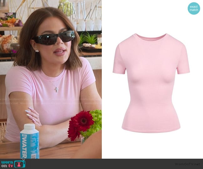 Skims Fits Everybody T-Shirt worn by Khloe Kardashian (Khloe Kardashian) on The Kardashians