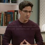 Smitty’s burgundy textured sweater on Beyond the Gates