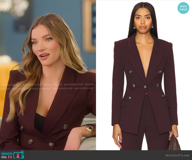 Smythe Not A Db Blazer in Plum worn by Alanna Gold on Selling Sunset