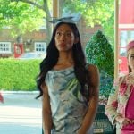 Sofia’s blue abstract print dress on Loot