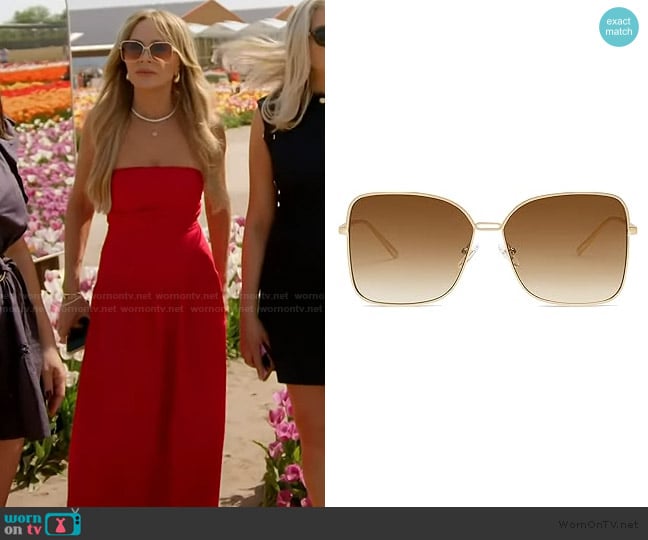 Sojos Trendy Square Oversized Sunglasses worn by Tamra Judge on The Real Housewives of Orange County