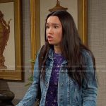 Sophie’s purple floral top and denim jacket on Days of our Lives