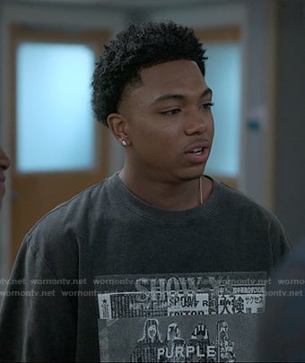 Spenser's black graphic tee on Reasonable Doubt