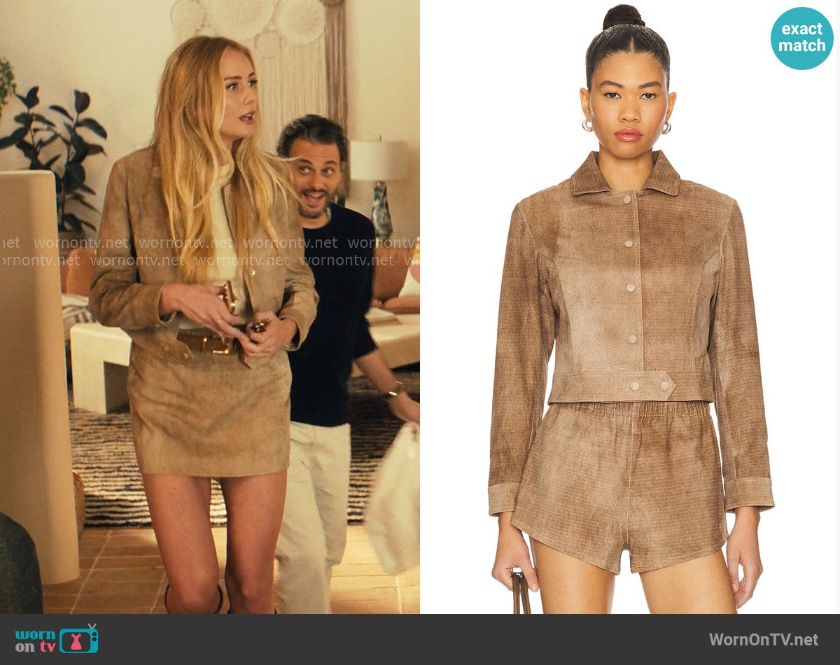 SPRWMN Hardy Jacket in Sepia worn by Morgan (Justine Lupe) on Nobody Wants This