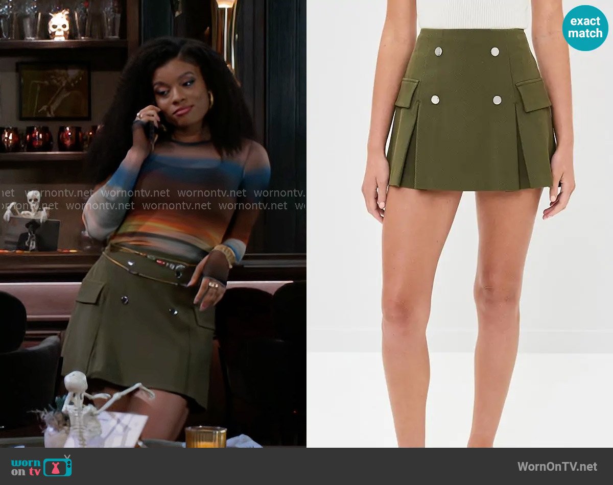 Staud Division Skirt worn by Eva Thomas (Ambyr Michelle) on Beyond the Gates