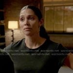 Stella’s black muscle tee on Chicago Fire