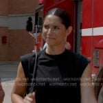 Stella’s black muscle tee on Chicago Fire