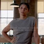 Stella’s grey sweater vest on Chicago Fire