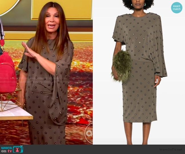 Stella McCartney Crystal-embellished midi dress worn by Gretta Monahan on The View