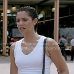 Stella’s white v-neck tank top on Chicago Fire