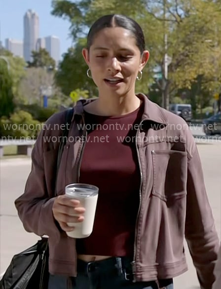 Stella's purple jacket on Chicago Fire