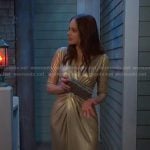 Stephanie’s gold twist front gown on Days of our Lives
