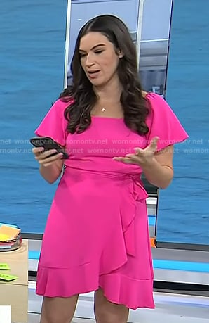 Stephanie Mansour’s pink ruffle tie waist dress on Today