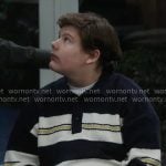 Carter’s striped polo sweater on Shifting Gears
