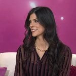 Sarah Battani Sams’ red sheer stripe shirt on Today