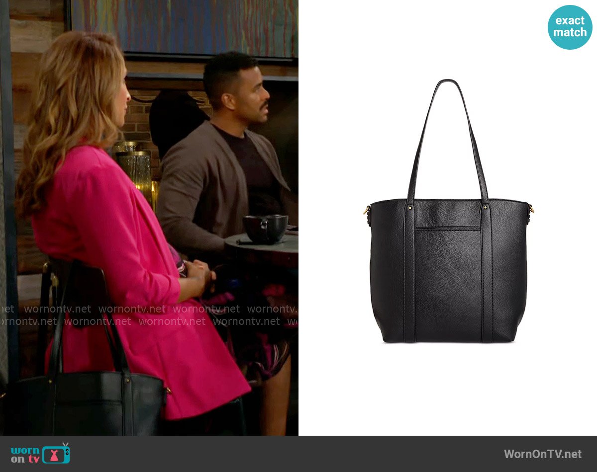 Style & Co Whip-Stitch Medium Tote Bag worn by Lily Winters (Christel Khalil) on The Young and the Restless