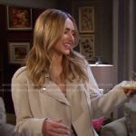 Holly’s ivory suede moto jacket on Days of our Lives