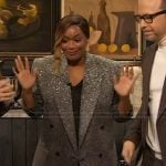 Sunny Anderson’s gray embellished blazer on The Drew Barrymore Show