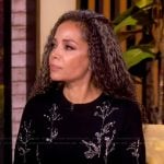 Sunny’s black floral embellished maxi dress on The View