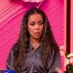 Sunny’s gray satin shirtdress on The View