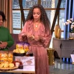 Sunny’s pink ruffle top and maxi skirt on The View